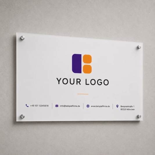 Schirme und Plakate